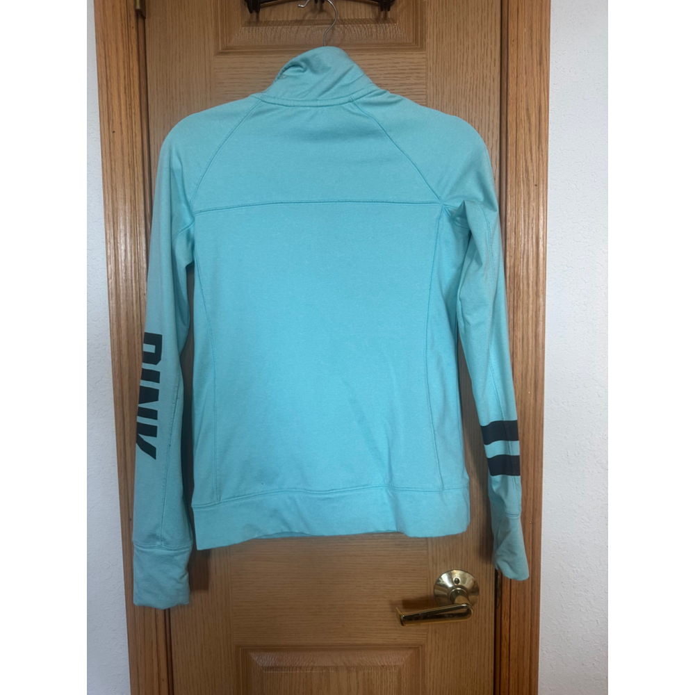 PINK-Turquoise and black quarter zip pullover. Small - Picture 6 of 7